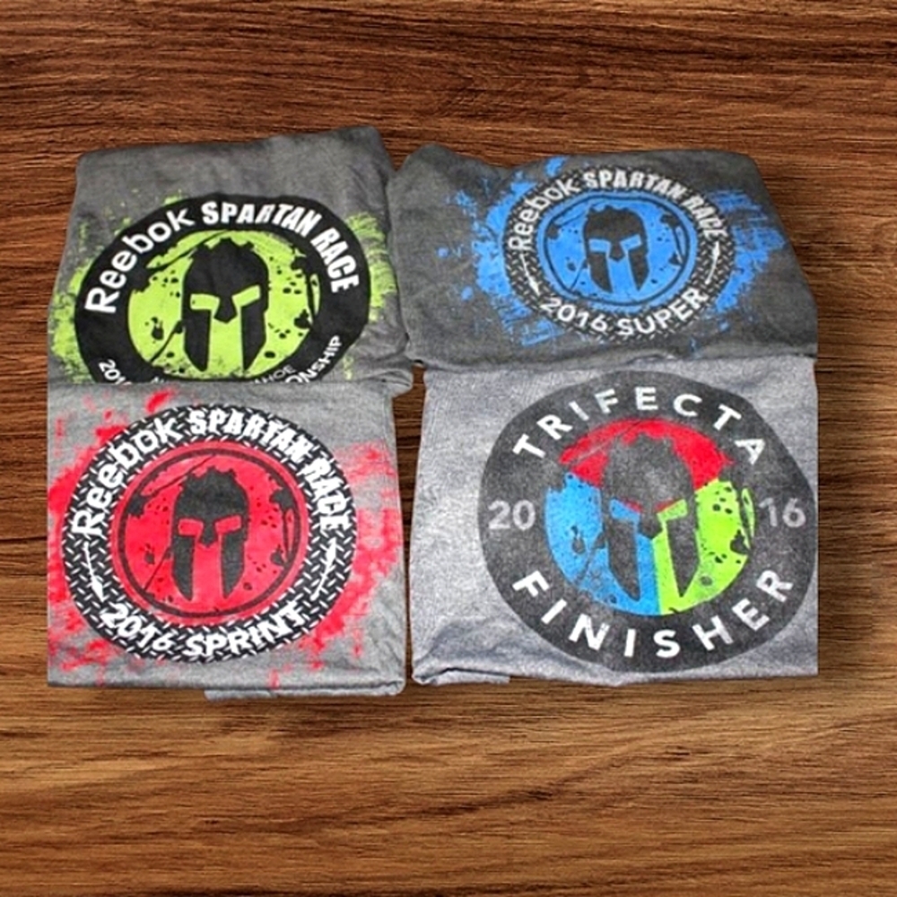 Lot of 4 Reebok Spartan Race T-Shirts - Size S - 2016
